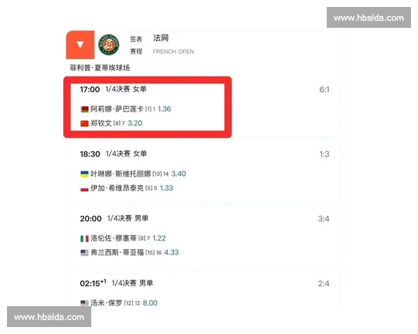 法网最新比赛赛程全解析及重要对阵时间安排指南